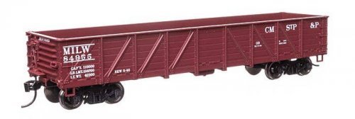 40′ 50-Ton Drop Bottom Gondola - Ready to Run -- Milwaukee Road 84955, HO, WalthersMainline 56111