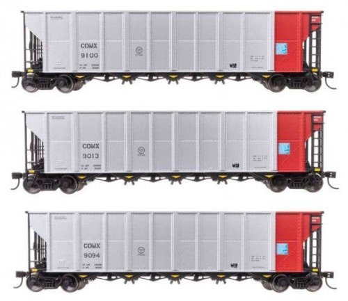 50′ RD-4 Hopper 3-Pack - Ready to Run -- Commonwealth Edison COMX 9013, 9094, 9100, HO, WalthersMainline 56873