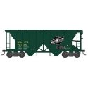 70-Ton 2-Bay Covered Hopper w/Open Sides - Ready to Run -- Minneapolis & St. Louis 70125 (green, yellow, black, Large CNW Logo),