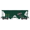 70-Ton 2-Bay Covered Hopper w/Open Sides - Ready to Run -- Minneapolis & St. Louis 70125 (green, yellow, black, Large CNW Logo),