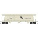 3-Bay Cylindrical Covered Hopper - Ready to Run - Executive Line -- FMC Chemicals 60546 (Blt. 7-62, beige, black, Large Logo), N