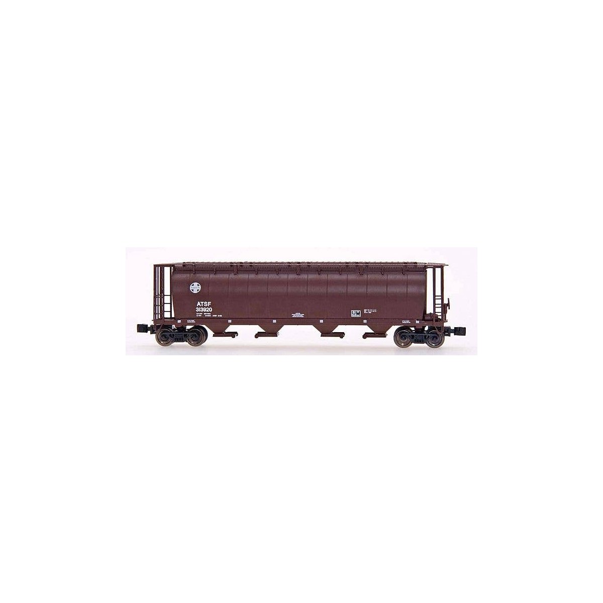 59′ 4-Bay Cylindrical Covered Hopper - Trough Hatch Version - Ready to Run -- Santa Fe (Mineral Brown), Z, Intermountain Railw