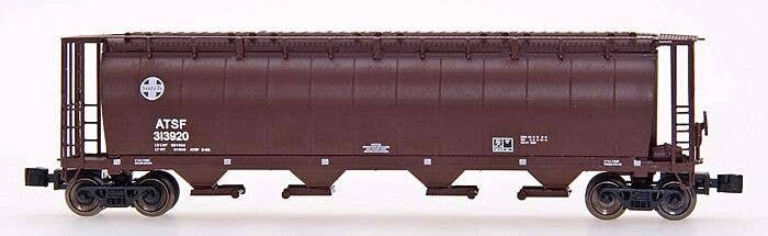 59′ 4-Bay Cylindrical Covered Hopper - Trough Hatch Version - Ready to Run -- Santa Fe (Mineral Brown), Z, Intermountain Railw
