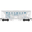 70-Ton 2-Bay Covered Hopper w/Open Sides - Ready to Run - Executive Line -- Kosmos Cement 108 (Blt. 10-47 Repack 10-47, gray, bl