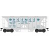 70-Ton 2-Bay Covered Hopper w/Open Sides - Ready to Run - Executive Line -- Kosmos Cement 108 (Blt. 10-47 Repack 10-47, gray, bl