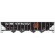 100-Ton 4-Bay (Quad) Hopper with Coal Load - Ready to Run -- Illinois Central Gulf 363221 (1977 Scheme black, Orange Logo, Full 