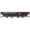 100-Ton 4-Bay (Quad) Hopper with Coal Load - Ready to Run -- Illinois Central Gulf 363221 (1977 Scheme black, Orange Logo, Full 