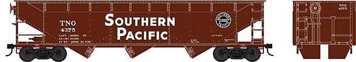 70-Ton Offset Hopper - Ready to Run -- Southern Pacific 4386 (Boxcar Red, white, black Lines Logo), HO, Bowser Manufacturing Co.