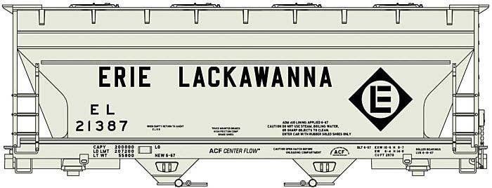 ACF 2-Bay Covered Hopper - Kit -- Erie-Lackawanna 21387 (gray, black Diamond Logo), HO, Accurail Inc 2204