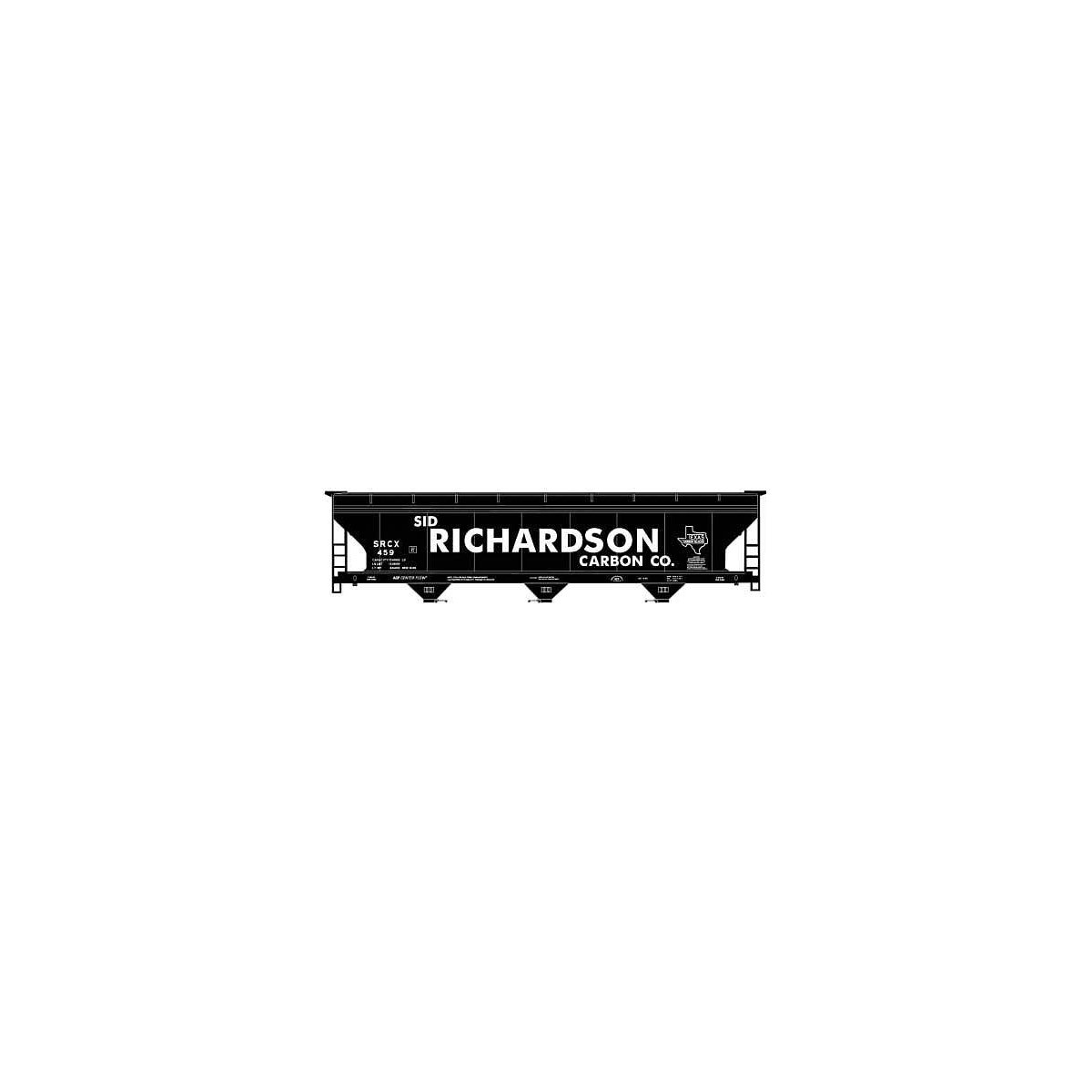 ACF 47′ 3-Bay Center-Flow Covered Hopper - Kit -- Sid Richardson SRCX 459 (black, white Billboard Lettering), HO, Accurail Inc