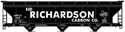 ACF 47′ 3-Bay Center-Flow Covered Hopper - Kit -- Sid Richardson SRCX 459 (black, white Billboard Lettering), HO, Accurail Inc