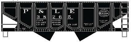 55-Ton Panel-Side 2-Bay Hopper - Kit -- Pittsburgh & Lake Erie (black), HO, Accurail Inc 2817