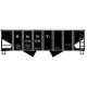 USRA 55-Ton 2-Bay Open Hopper - Kit -- Susquehanna & New York 1406 (black), HO, Accurail Inc 2588