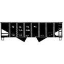 USRA 55-Ton 2-Bay Open Hopper - Kit -- Susquehanna & New York 1406 (black), HO, Accurail Inc 2588