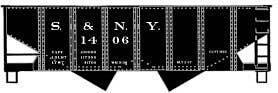 USRA 55-Ton 2-Bay Open Hopper - Kit -- Susquehanna & New York 1406 (black), HO, Accurail Inc 2588
