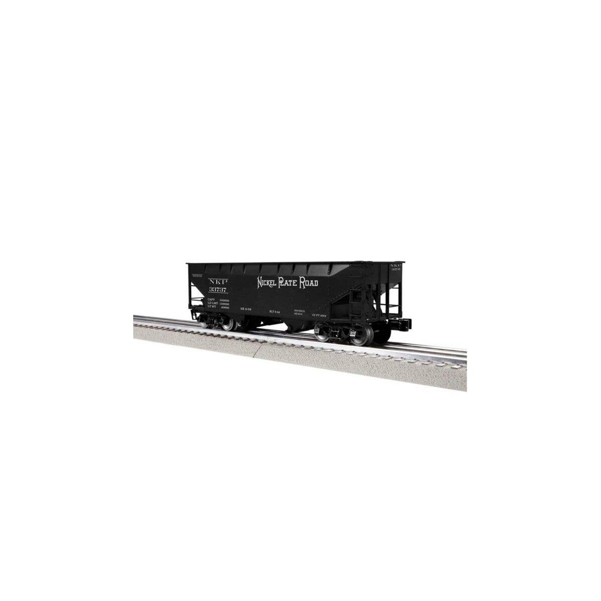 AAR 2-Bay Offset Hopper - 3-Rail - Ready to Run -- Nickel Plate Set 33737 (black, white), O, Lionel 2442329