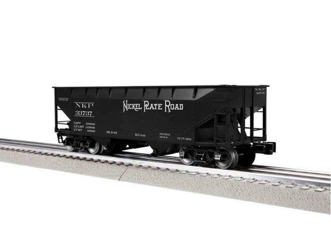 AAR 2-Bay Offset Hopper - 3-Rail - Ready to Run -- Nickel Plate Set 33737 (black, white), O, Lionel 2442329