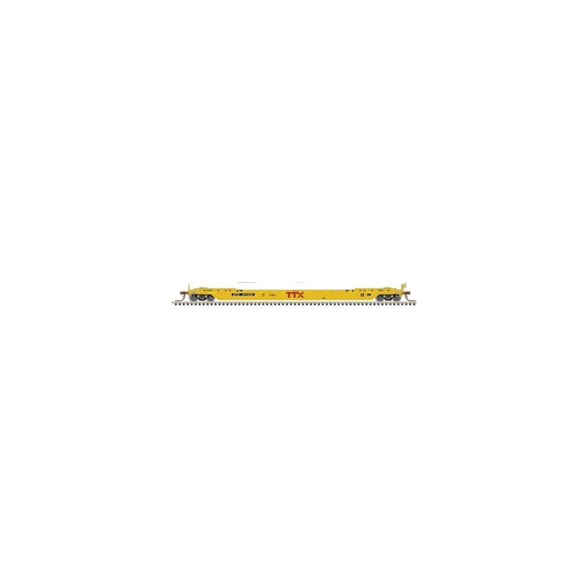 53′ Rebuilt Well Car - Ready to Run - Master(R) -- TTX DTTX 471558 (yellow, red, small Next Load Any Road Logo), N, Atlas Mode