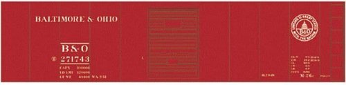 Railroad Decal Set -- Baltimore & Ohio Class M26c 40′ Boxcar (13 States Logo), HO, Tichy Train Group 10076