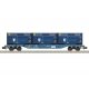 Type Sgnss Container Flatcar w/3 Containers - Ready to Run - Minitrix -- GATX Rail Austria (Era VI, blue w/Innofreight Container