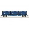 Type Sgnss Container Flatcar w/3 Containers - Ready to Run - Minitrix -- GATX Rail Austria (Era VI, blue w/Innofreight Container