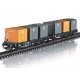 Type Laabs Container Transport Car w/VW Containers - 3-Rail - Ready to Run -- German Federal Railroad DB (Era IV 1971, black yel