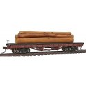 ACF Log Car w/Logs - Ready to Run - Silver Series(R) -- 1906-1935 Version (Boxcar Red), HO, Bachmann Industries 18332