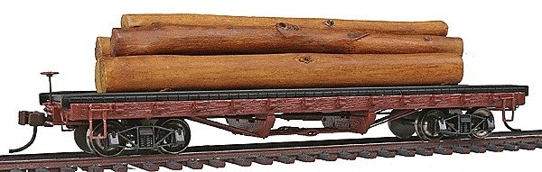 ACF Log Car w/Logs - Ready to Run - Silver Series(R) -- 1906-1935 Version (Boxcar Red), HO, Bachmann Industries 18332