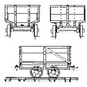 One-Ton End-Dump Coal Cars -- 36′ Gauge, On3, Grandt Line Products Inc 3052