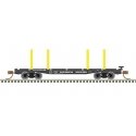 45′ Logging Flatcar - Ready to Run - Master(R) -- Burlington Northern 633269 (black, yellow), N, Atlas Model Railroad Co. 5000