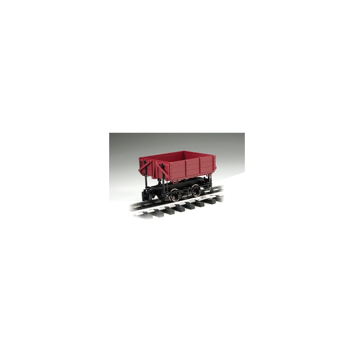 1:20.3 Ore Car w/Metal Wheels -- Wood Side-Dump (Brown), G, Bachmann Industries 92502