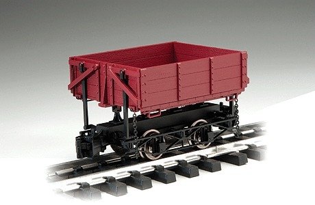 1:20.3 Ore Car w/Metal Wheels -- Wood Side-Dump (Brown), G, Bachmann Industries 92502