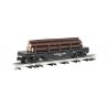 Operating Log Dump Car - 3-Rail - Ready to Run - Williams(TM) -- Pickering Lumber Company (Black), O, Bachmann Industries 47926