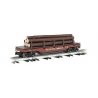 Operating Log Dump Car - 3-Rail - Ready to Run - Williams(TM) -- Yellow Pine Lumber Company (Boxcar Red), O, Bachmann Industries
