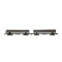 Skeleton Log Car with Load 2 Pack - Ready-to-Run -- Coos Bay Lumber Co. 160, 175 (black), HO, Rivarossi HR6629