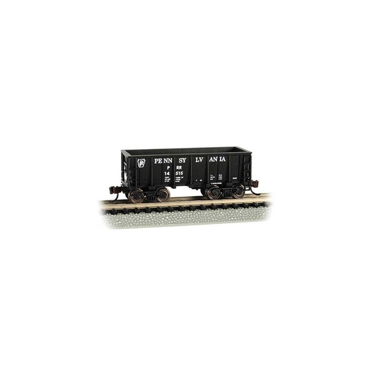 Flat-Bottom Ore Car - Ready to Run -- Pennsylvania Railroad 14514 (black), N, Bachmann Industries 18657