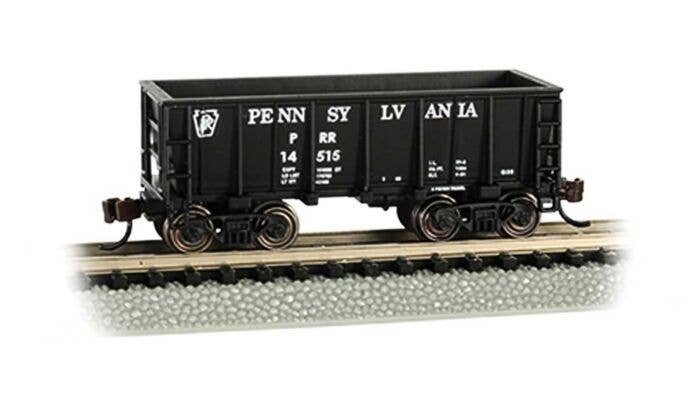 Flat-Bottom Ore Car - Ready to Run -- Pennsylvania Railroad 14514 (black), N, Bachmann Industries 18657