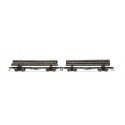 Skeleton Log Car with Load 2 Pack - Ready-to-Run -- St. Regis Paper 61, 66 (black), HO, Rivarossi HR6632