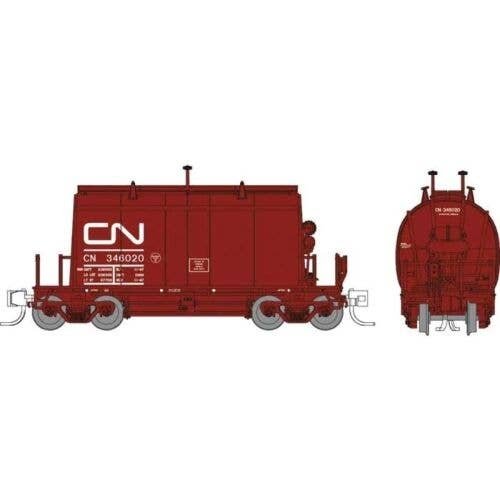 Short Barrel Ore Hopper 6-Pack - Ready to Run -- Canadian National Set 2 (mineral brown, noodle logo), N, Rapido Trains Inc 5430