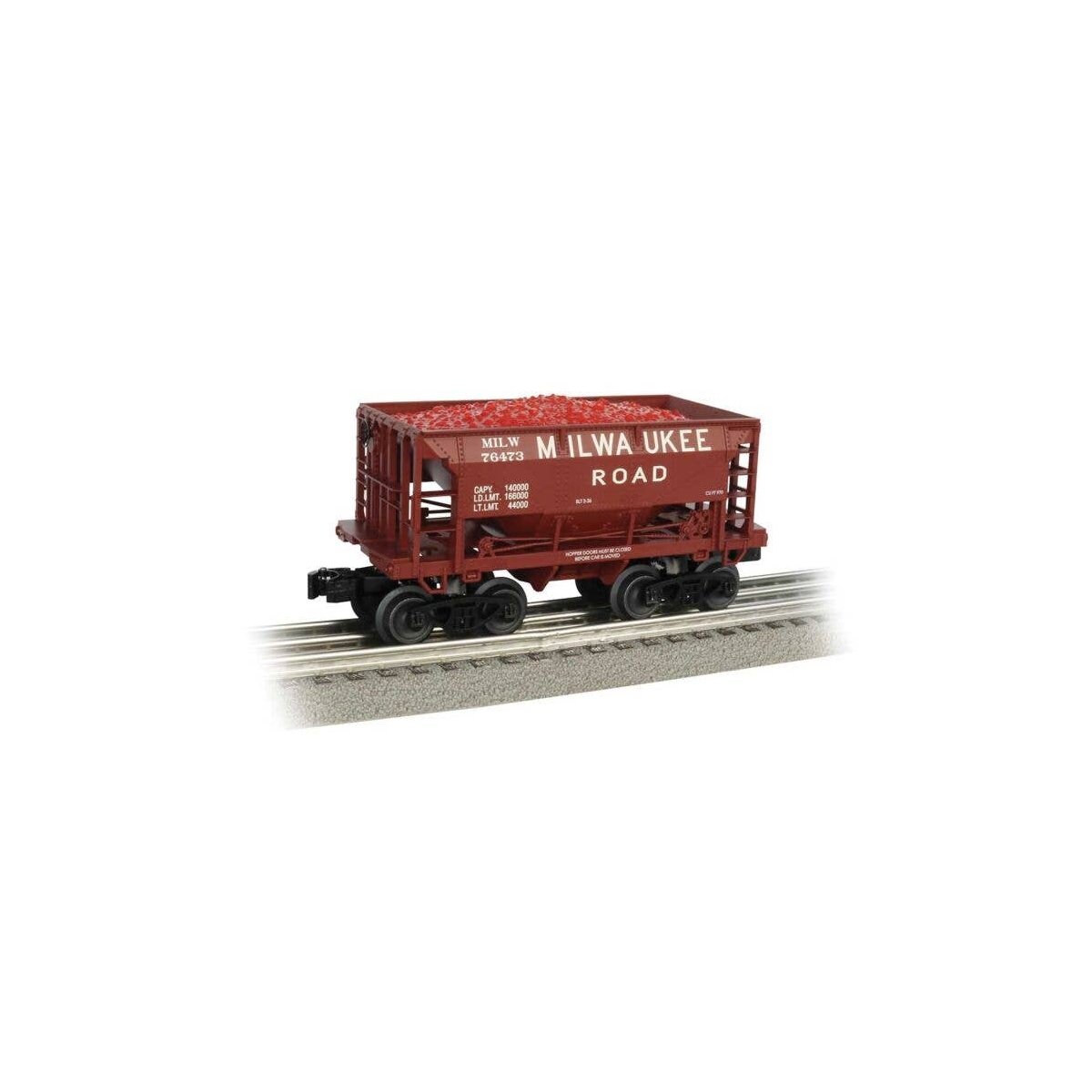70-Ton Ore Car - 3-Rail Ready to Run - Williams -- Milwaukee Road, O, Bachmann Industries 48504