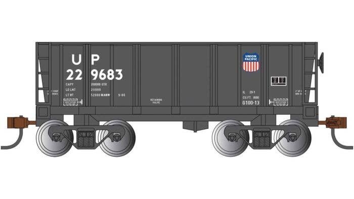 Ore Car - Ready to Run - Silver Series(R) -- Union Pacific 229683 (black, Small Logo), HO, Bachmann Industries 18613