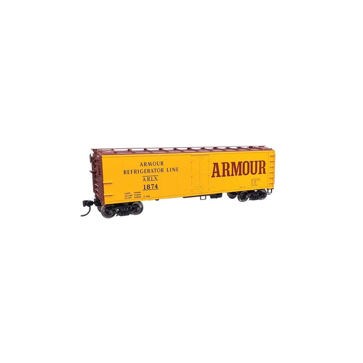 40′ Steel Reefer with Dreadnaught Ends - Ready-to-Run -- Armour Refrigerator Line ARLX 1874, HO, WalthersMainline 41403