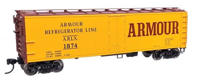 40′ Steel Reefer with Dreadnaught Ends - Ready-to-Run -- Armour Refrigerator Line ARLX 1874, HO, WalthersMainline 41403