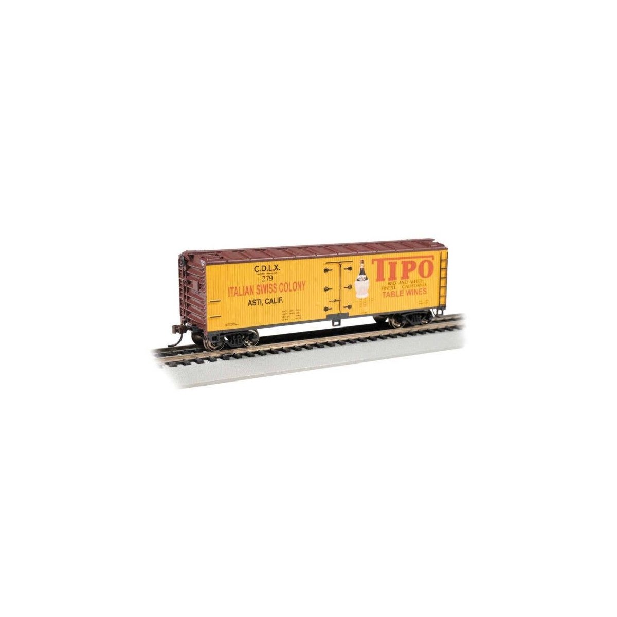 40′ Wood Reefer - Ready to Run - Silver Series(R) -- Tipo Table Wine (yellow, red, Boxcar Red), HO, Bachmann Industries 19811