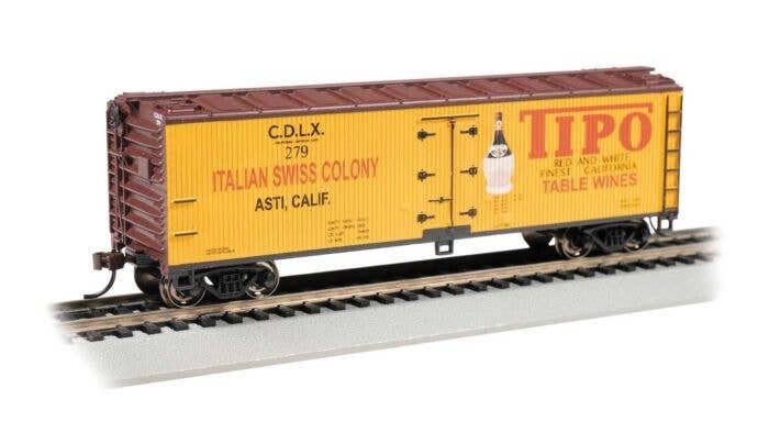 40′ Wood Reefer - Ready to Run - Silver Series(R) -- Tipo Table Wine (yellow, red, Boxcar Red), HO, Bachmann Industries 19811