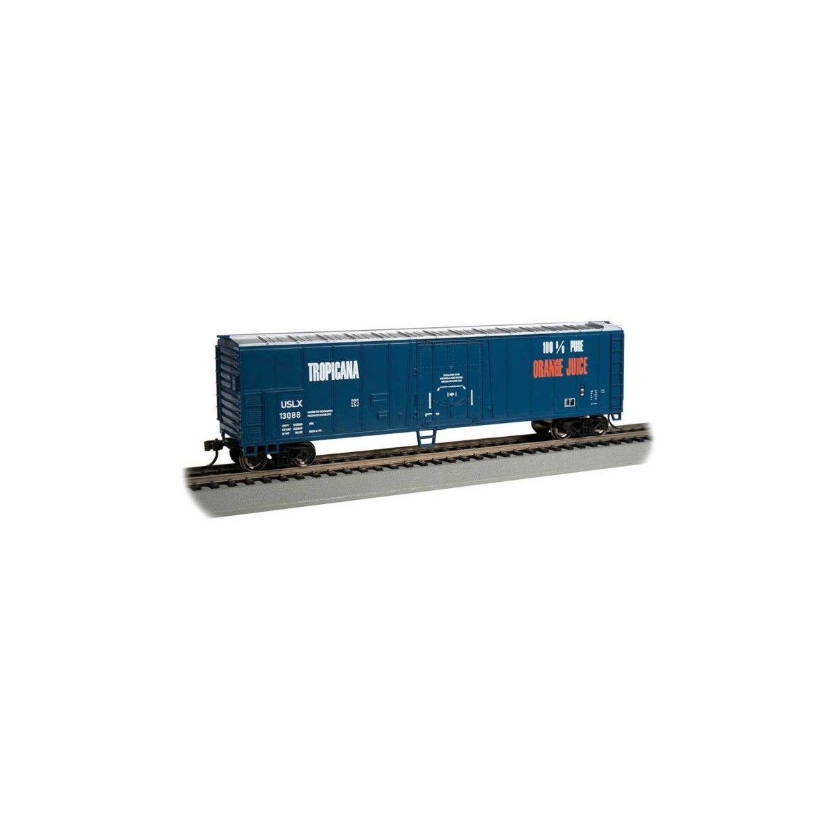 50′ Steel Mechanical Reefer - Ready to Run - Silver Series(R) -- Tropicana 13088 (blue, silver), HO, Bachmann Industries 17910
