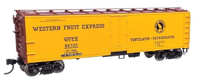 40′ Steel Reefer with Dreadnaught Ends - Ready To Run -- Western Fruit Express WFEX 66703, HO, WalthersMainline 41423