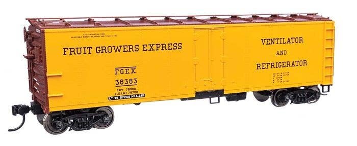 40′ Steel Reefer with Dreadnaught Ends - Ready To Run -- Fruit Growers Express FGEX 38383, HO, WalthersMainline 41410
