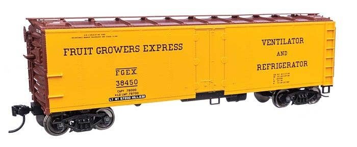 40′ Steel Reefer with Dreadnaught Ends - Ready To Run -- Fruit Growers Express FGEX 38450, HO, WalthersMainline 41411