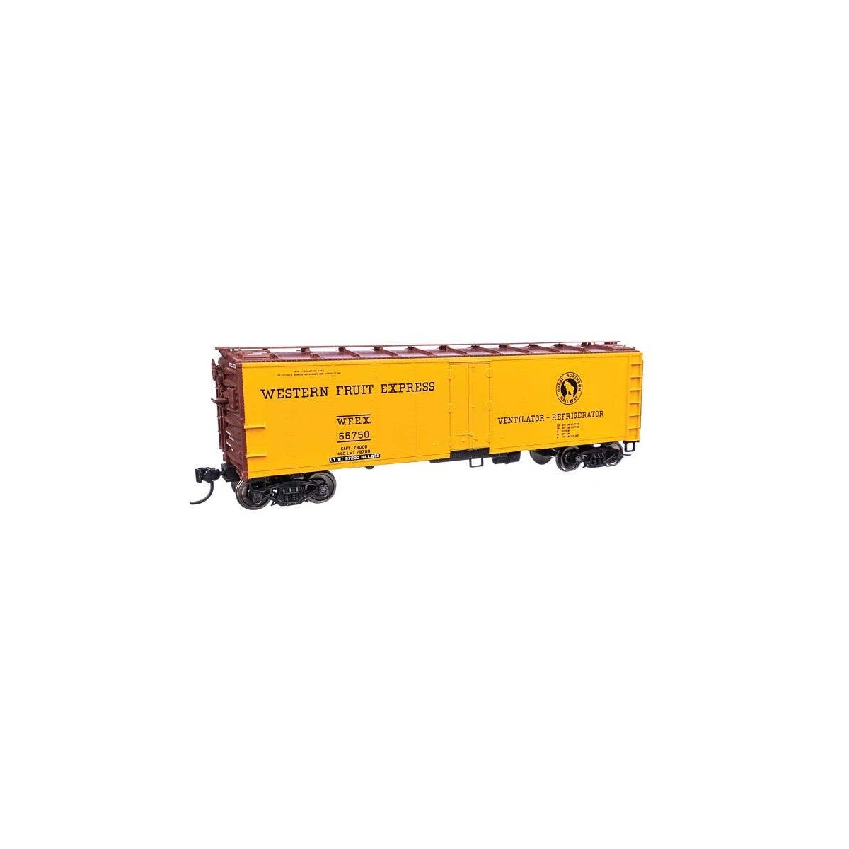 40′ Steel Reefer with Dreadnaught Ends - Ready To Run -- Western Fruit Express WFEX 66750, HO, WalthersMainline 41424